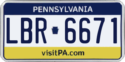 PA license plate LBR6671