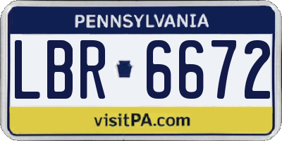 PA license plate LBR6672