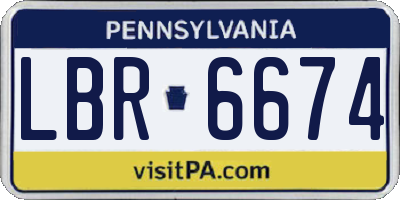 PA license plate LBR6674