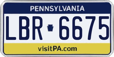 PA license plate LBR6675