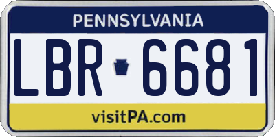PA license plate LBR6681
