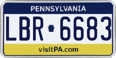 PA license plate LBR6683