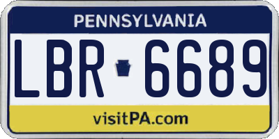 PA license plate LBR6689