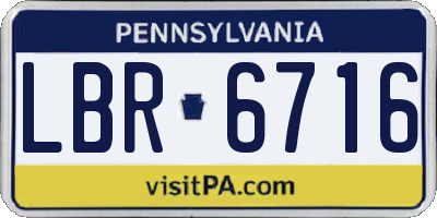 PA license plate LBR6716