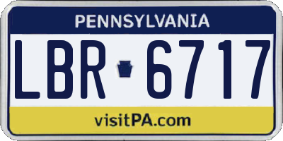 PA license plate LBR6717