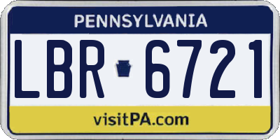 PA license plate LBR6721