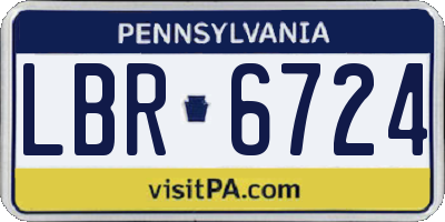 PA license plate LBR6724