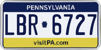PA license plate LBR6727