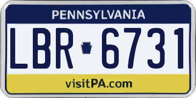 PA license plate LBR6731