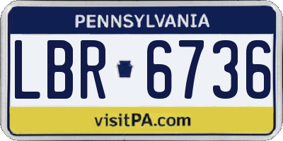 PA license plate LBR6736