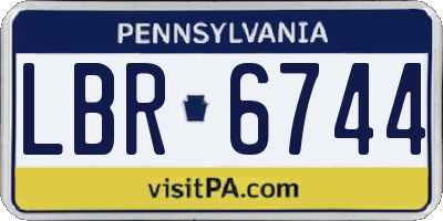 PA license plate LBR6744