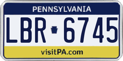 PA license plate LBR6745