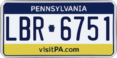 PA license plate LBR6751