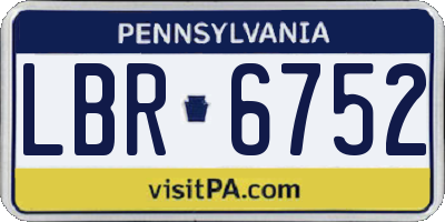 PA license plate LBR6752
