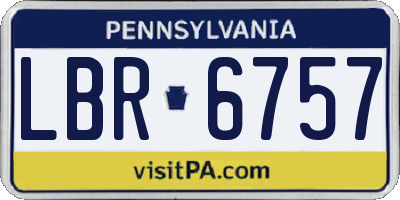 PA license plate LBR6757