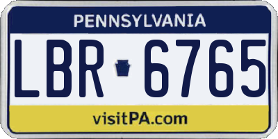 PA license plate LBR6765