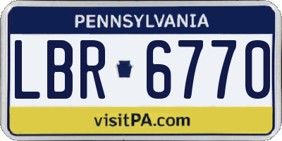PA license plate LBR6770