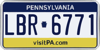 PA license plate LBR6771