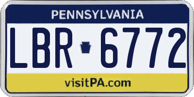 PA license plate LBR6772