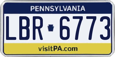 PA license plate LBR6773