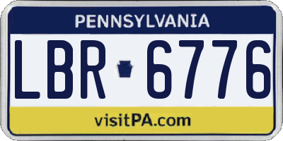 PA license plate LBR6776