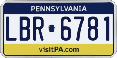 PA license plate LBR6781