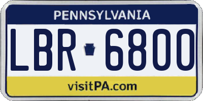 PA license plate LBR6800