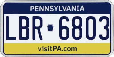 PA license plate LBR6803