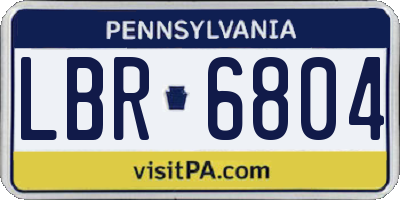 PA license plate LBR6804