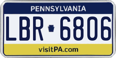 PA license plate LBR6806