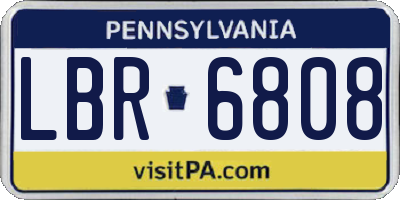 PA license plate LBR6808