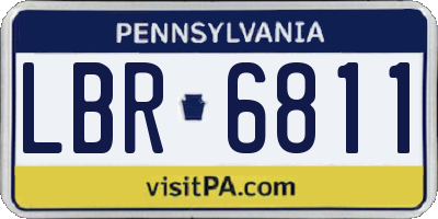 PA license plate LBR6811
