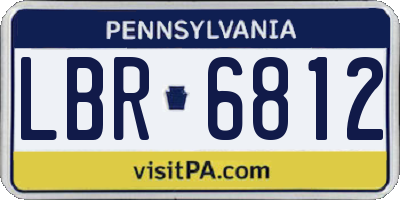 PA license plate LBR6812