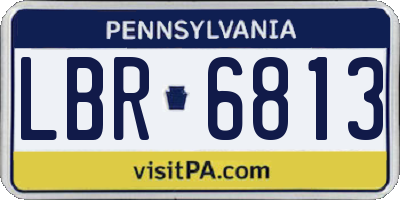 PA license plate LBR6813