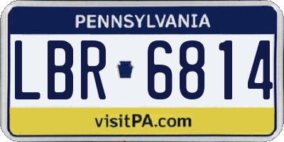 PA license plate LBR6814