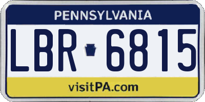 PA license plate LBR6815