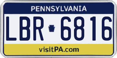 PA license plate LBR6816