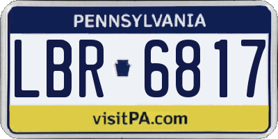 PA license plate LBR6817