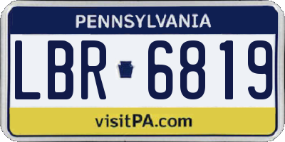 PA license plate LBR6819