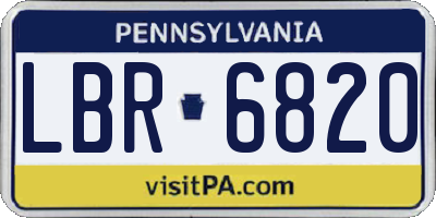 PA license plate LBR6820