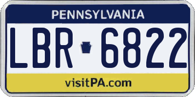 PA license plate LBR6822