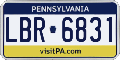 PA license plate LBR6831