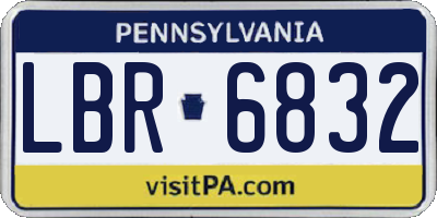 PA license plate LBR6832