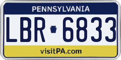 PA license plate LBR6833
