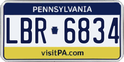 PA license plate LBR6834
