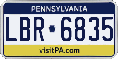 PA license plate LBR6835