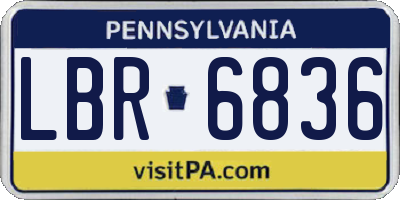 PA license plate LBR6836