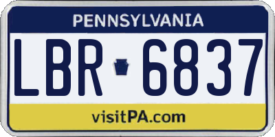 PA license plate LBR6837