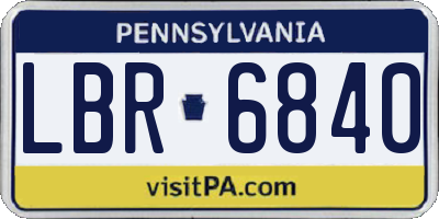 PA license plate LBR6840