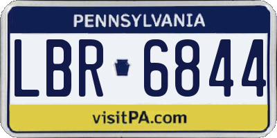 PA license plate LBR6844